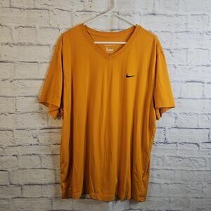 Nike The Nike Tee Dri-Fit Legend Orange V-Neck Mens XXL BV8250-833